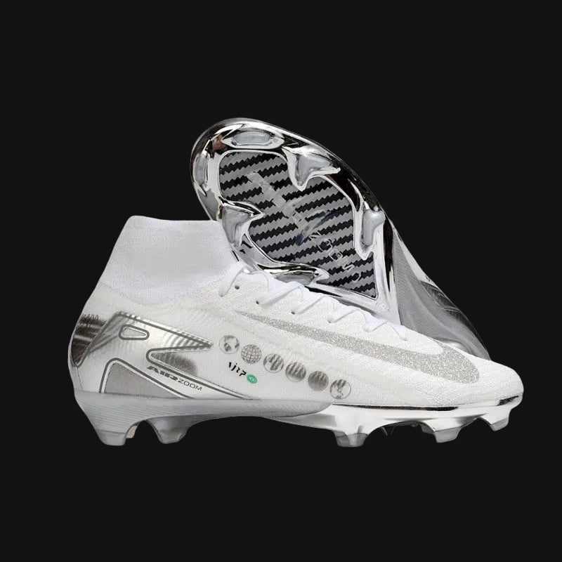 Nike Air Zoom Mercurial Superfly 10 Elite White and Silver Firm Ground FG Football Boot