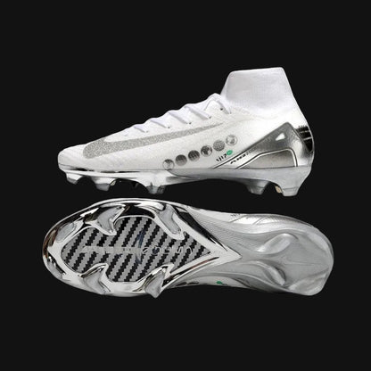 Nike Air Zoom Mercurial Superfly 10 Elite White and Silver Firm Ground FG Football Boot