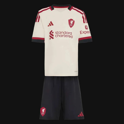 Liverpool FC 2025/26 away jersey and shorts set from Adidas